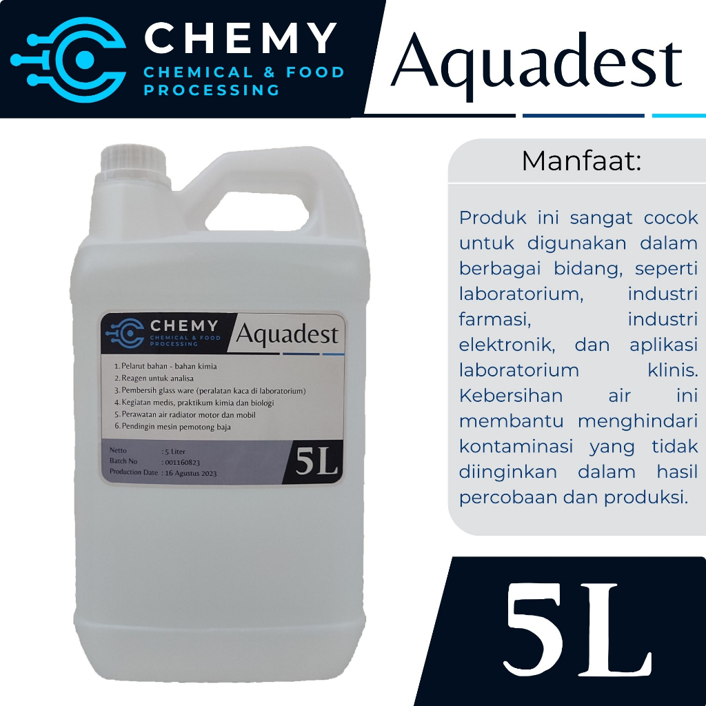 Jual Aquadest 5 Liter Aquadest Distilled Water Pure Water Air Suling Air Radiator 5000 2166