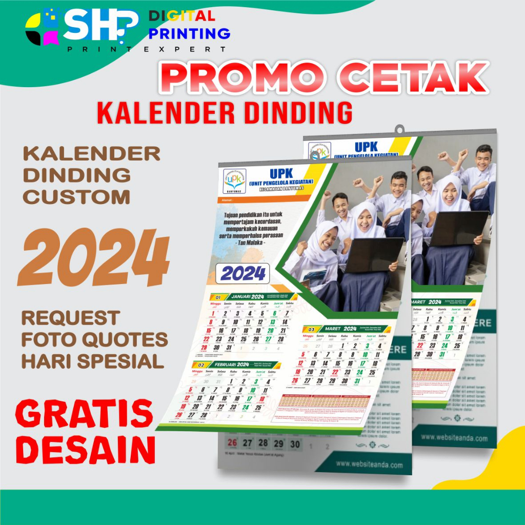 Jual Kalender Dinding A3+ Foto Sendiri Foto Custom Free Design | Shopee ...