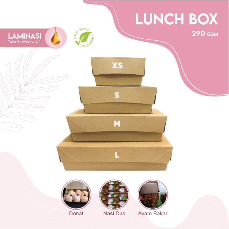 Jual Lunch Box Paper | Isi 50pcs | Size L,M,S,XS | Dus Catring | Dus ...