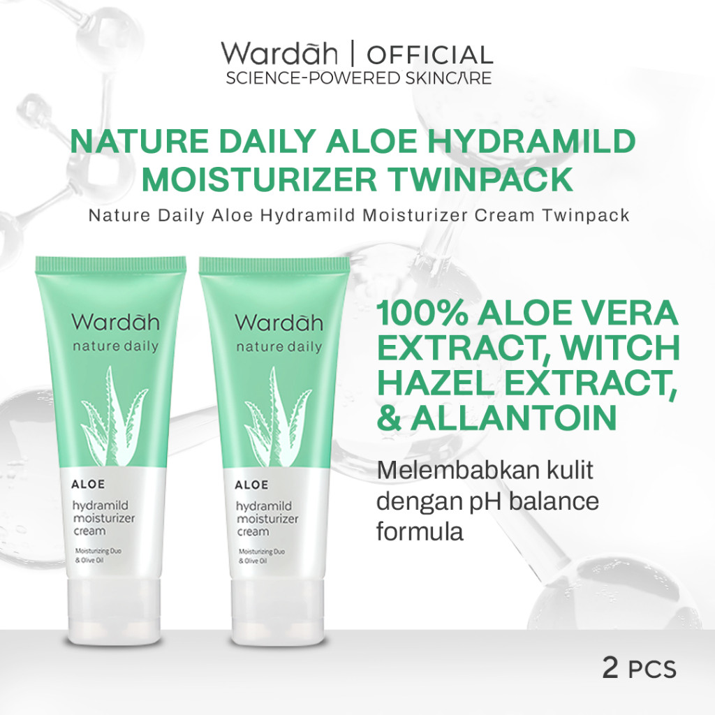 Wardah Nature Daily Aloe Hydramild Moisturizer Cream 40 ml Twinpack