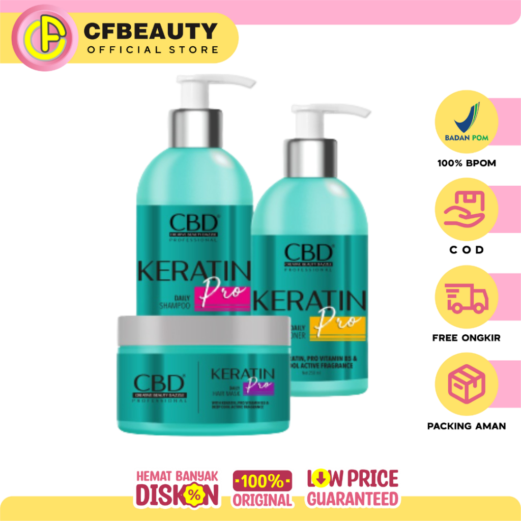 Jual CBD Professional Daily Keratin Pro Shampoo + Conditioner + Hair