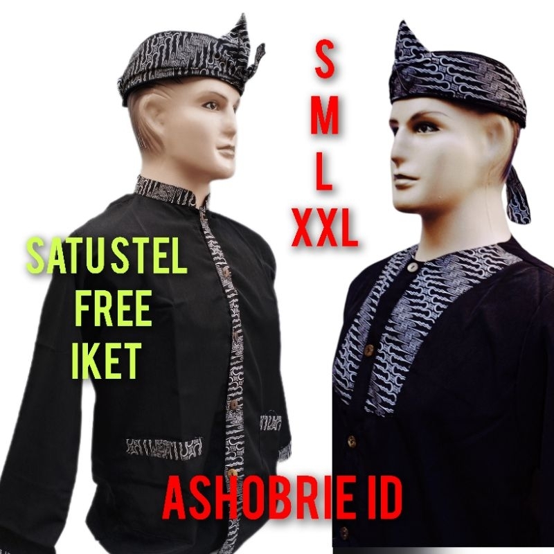 Jual Stelan baju adat dewasa/stelan baju pangsi model batik dada&leher