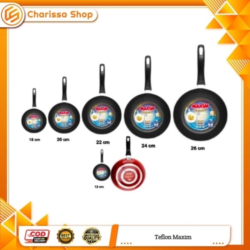 Jual Teflon Maxim Valentino Ukuran 18cm / Fryfan Teflon Anti Lengket ...