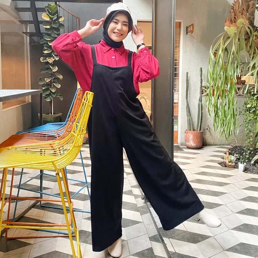 Jual overall wanita dress korea baju kodok wanita korean style jumbo