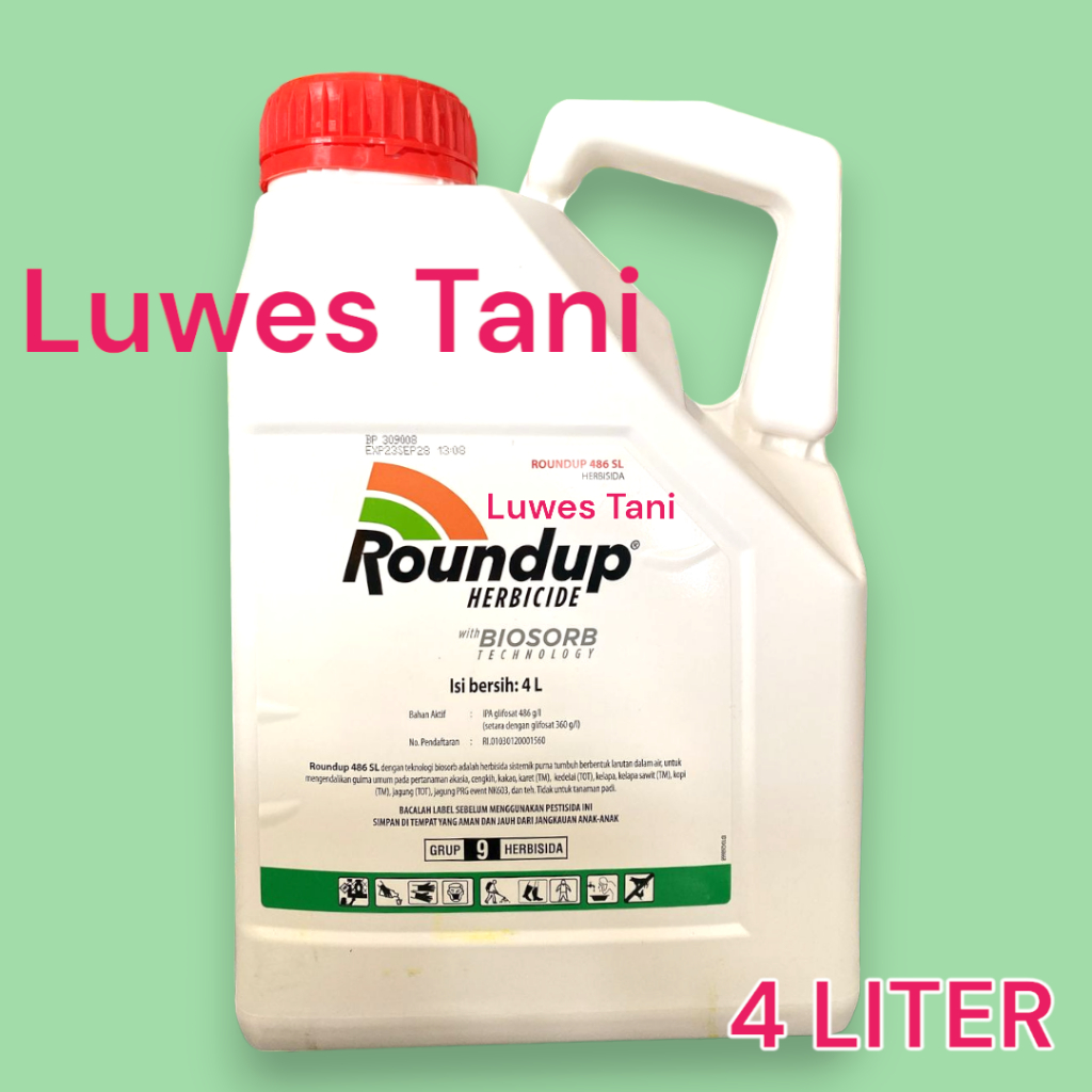 Jual Roundup 486 SL Herbisida Obat Pembasmi Rumput Liar 4 Liter ...