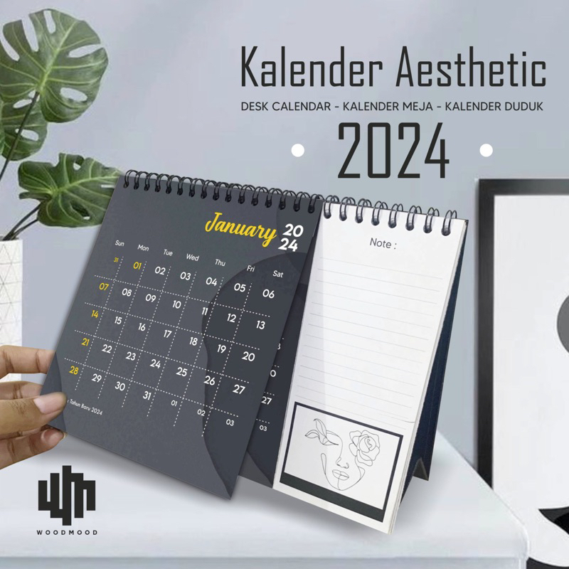 Jual Ready Tgl 10 Okt Kalender Duduk 2024 Kalender Aesthetic Kalender Kekinian Kalender 6378