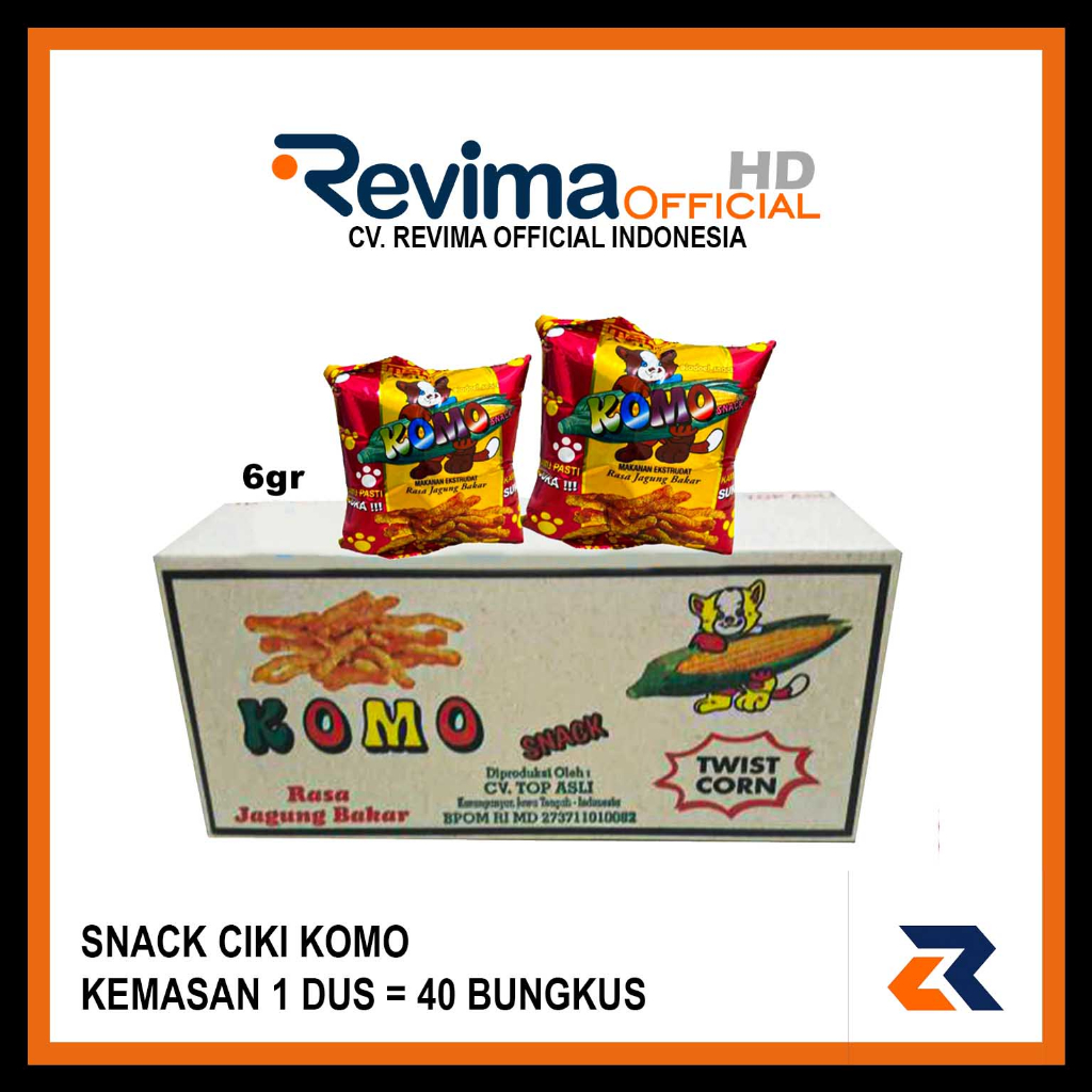 Jual Snack KOMO Rasa Jagung Bakar, Snack Makanan Ringan Kemasan 1 Dus ...