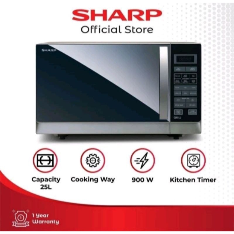 Sharp Microwave R 223DA BK 23 Liter Low Watt Hemat Listrik Garansi