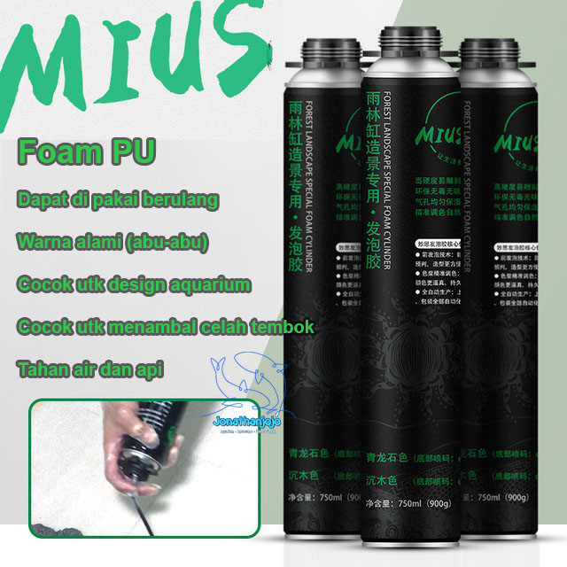 Jual MIUS Styrofoam Pu foam Polyurethane Sealent expanding foam cair pembuat paludarium terarium