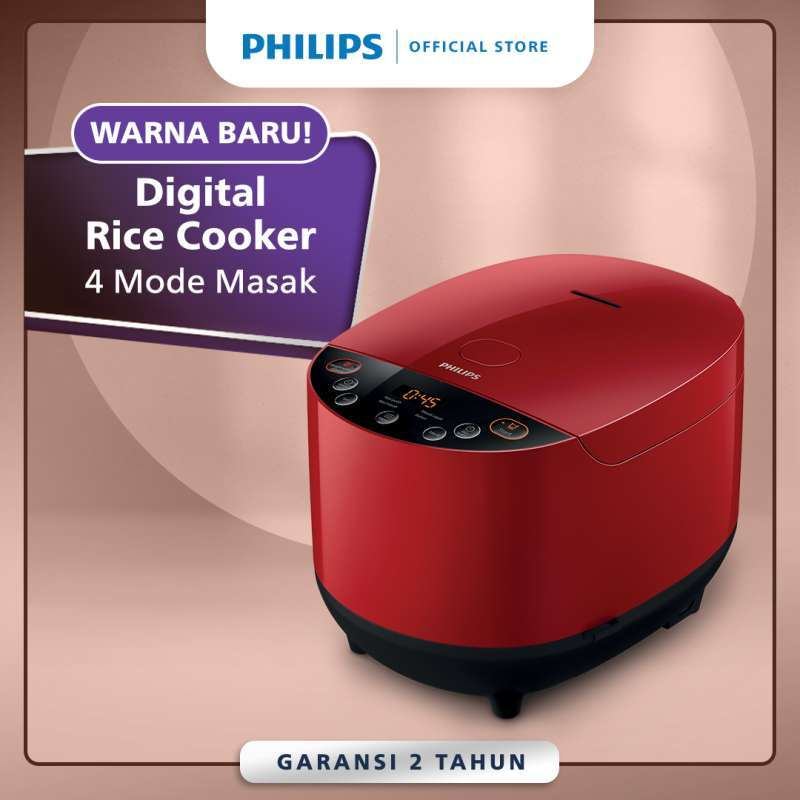 Jual Philips Hd4515 29 Digital Rice Cooker 3000 Series 1 8 L Red