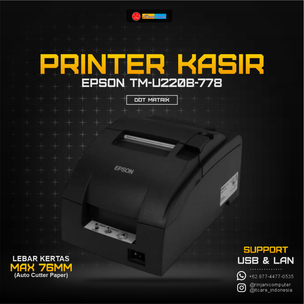 Jual Printer Kasir Dot Matrix Epson Tm U220b 778 Usblan Auto Cutter Shopee Indonesia 1575