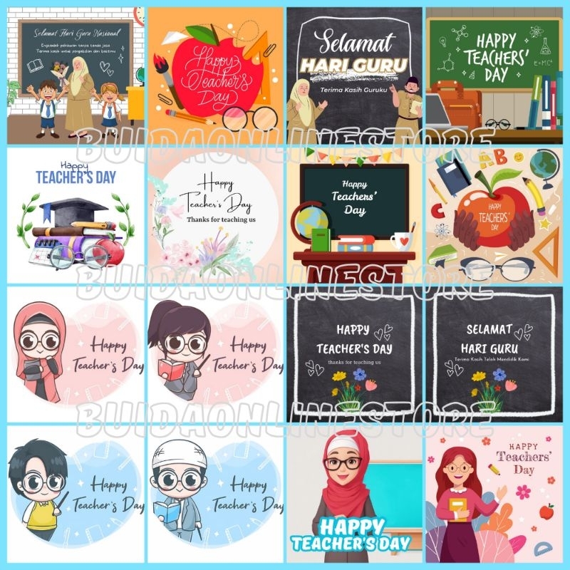 Jual Stiker Kartu Ucapan Selamat Hari Guru Label Sticker Happy Teachers Day Dekorasi Kemasan