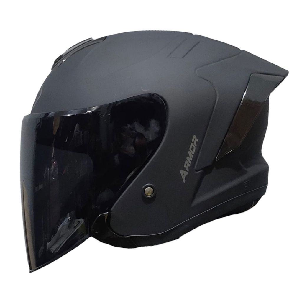Jual HELM JS ARMOR OSAKA HALF FACE VISOR SMOKE STANDAR SNI HELM TRENDI