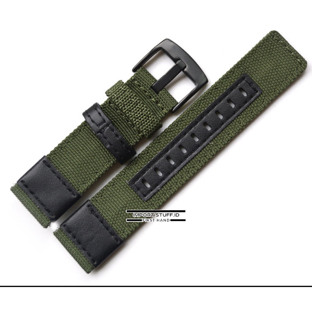 Jual Strap universal 20mm 22mm tali jam kanvas nato kombi kulit nilon