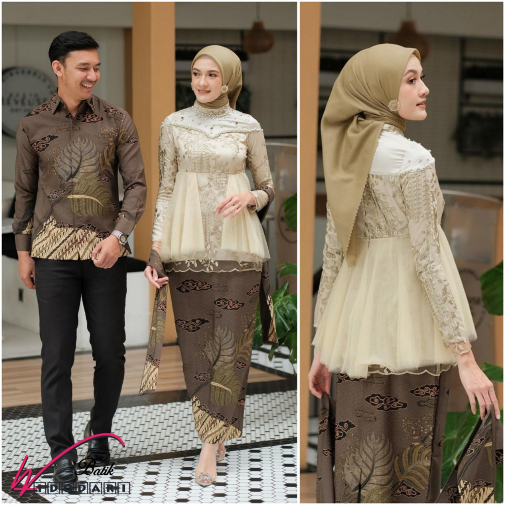 Jual Kebaya Couple Modern Ameera Series Kebaya Wisuda Set Tunik Lamaran Tunangan Batik Baju 0867