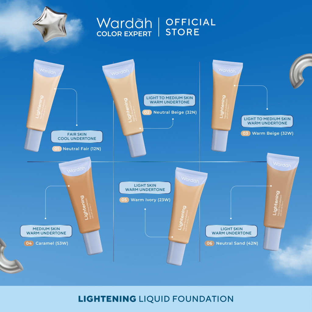 NEW! Wardah Lightening Liquid Foundation 25ml - Base Makeup dengan Skin-Like to High Coverage yang Mengandung SPF 40 PA+++ dan Serum Niacinamide Untuk Hasil Makeup Flawless dan Cerah