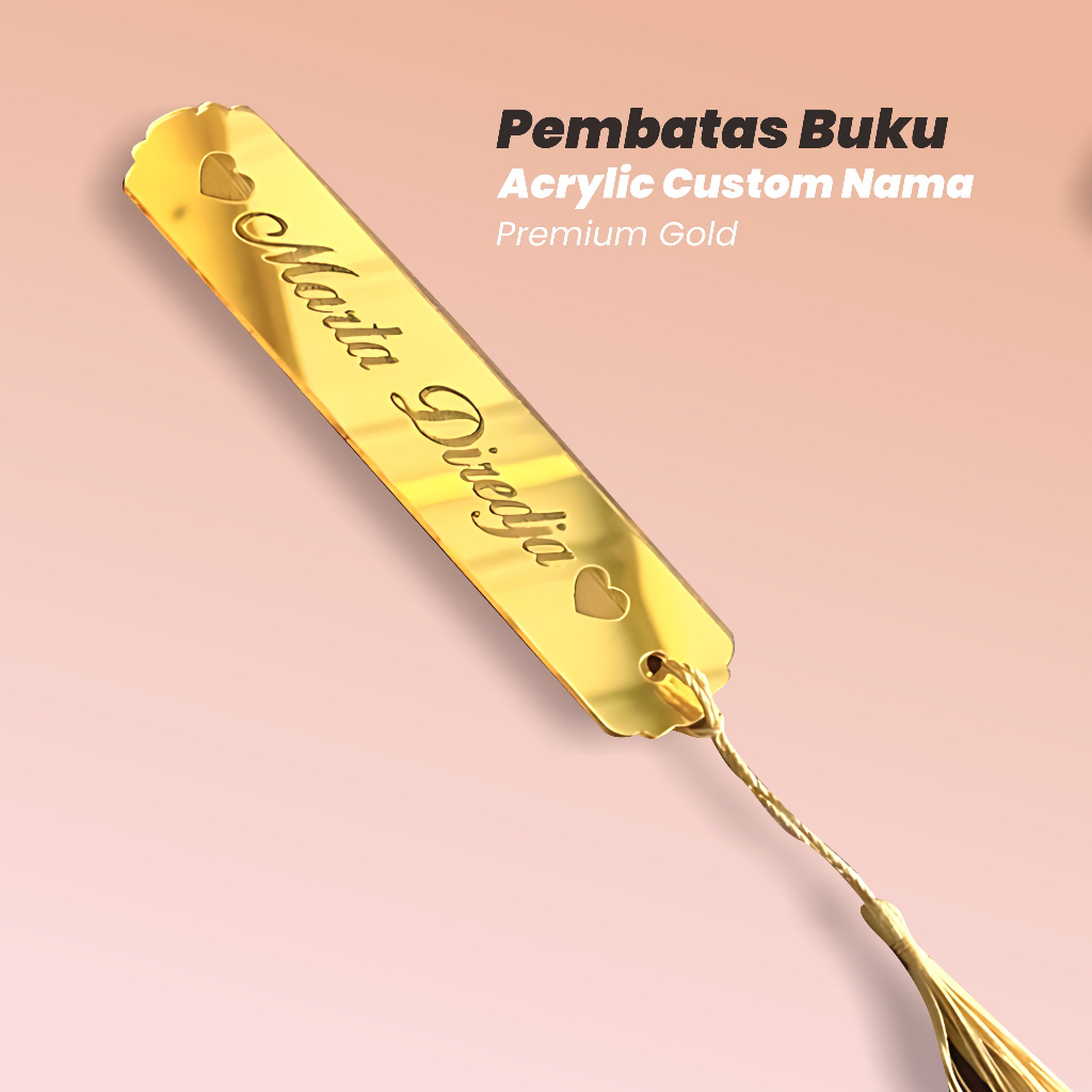 Jual Pembatas Buku & Alquran Akrilik Custom Nama Premium Gold | Shopee ...