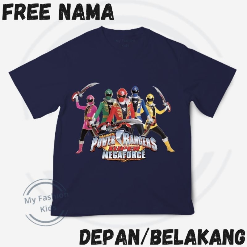 Jual Baju Kaos Atasan Anak Custom Gambar Power Rangers Super Mega Force ...