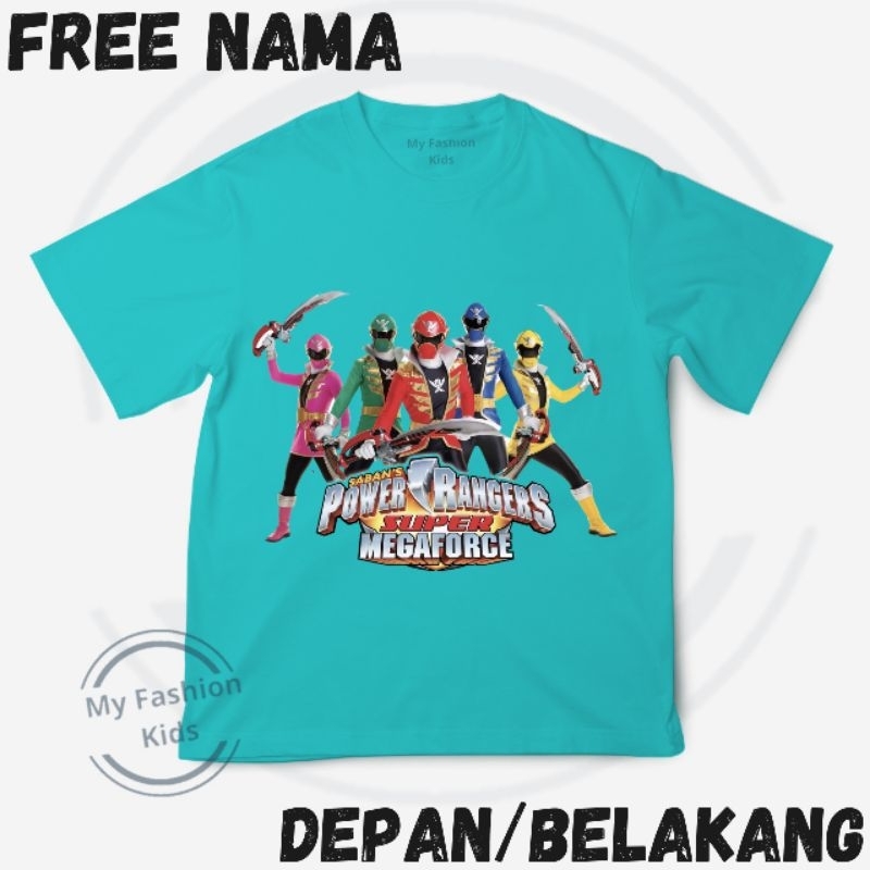 Jual Baju Kaos Atasan Anak Custom Gambar Power Rangers Super Mega Force ...