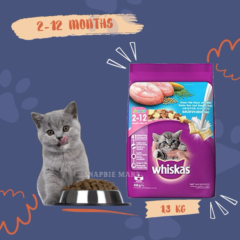 Jual Whiskas Junior 212 bulan 1,3 Kg Shopee Indonesia