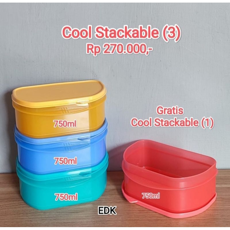 Jual Tupperware Cool Stackable 750ml 4 pcs | Shopee Indonesia