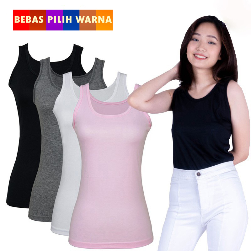 Jual Tangtop Tali Besar Wanita Premium | Singlet Wanita Katun Lembut ...