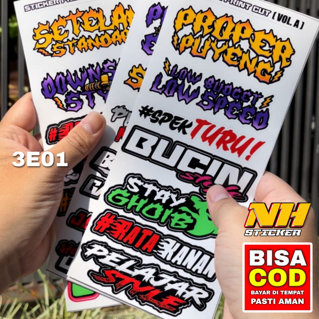 Jual Stiker Motor Racing Pack Sticker Viral Paket Hemat 3 Lembar ...