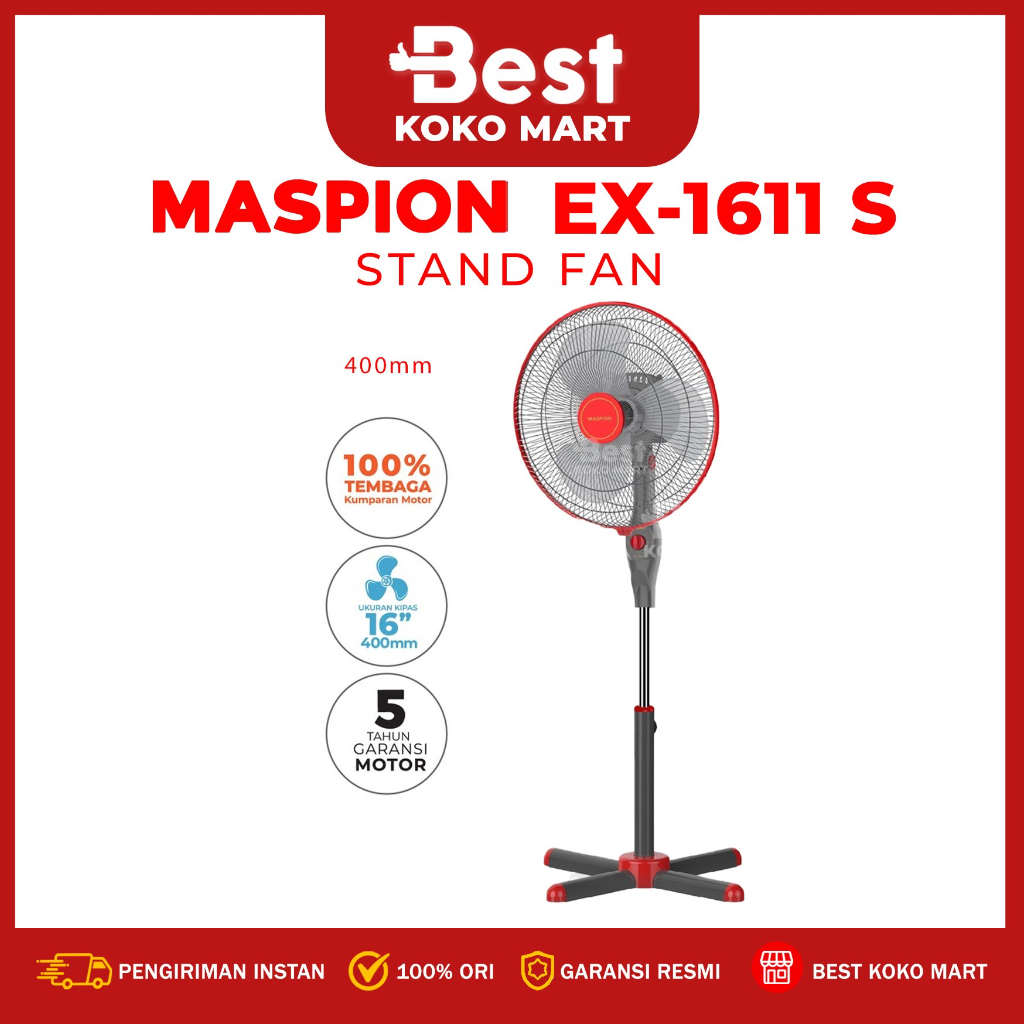 Jual MASPION Kipas Angin Berdiri / Stand Fan 16 Inch EX-1611 ORIGINAL