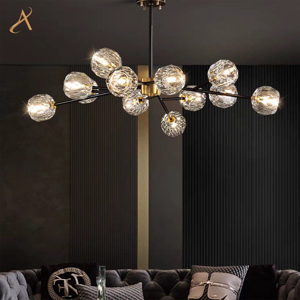 Jual Lampu Kristal Ruang Tamu Mewah Ringan Lampu Plafon Sederhana