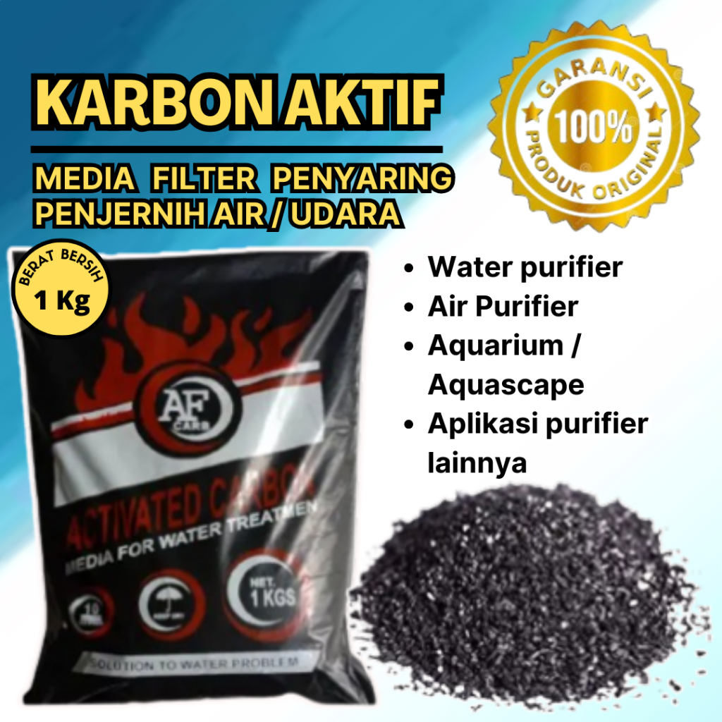 Jual Media Filter Air Karbon Aktif 1kg Media Water Purifier Serap Bau