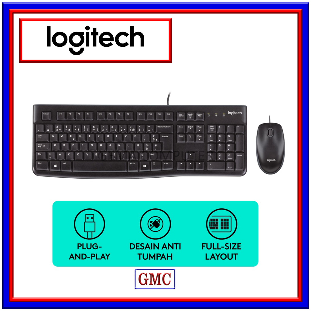 Jual Keyboard Logitech MK120 Plug and Play USB Combo | Shopee Indonesia