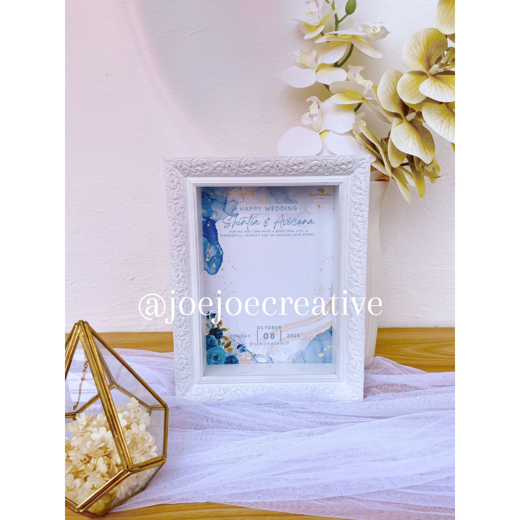 Jual Frame fiber mahar | frame putih batik | Frame kekinian | pigura