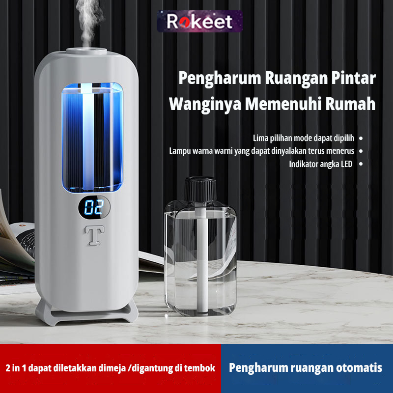 Jual Rokeet Alat Pengharum Ruangan LED Otomatis Dinding 5 Mode 45 ML