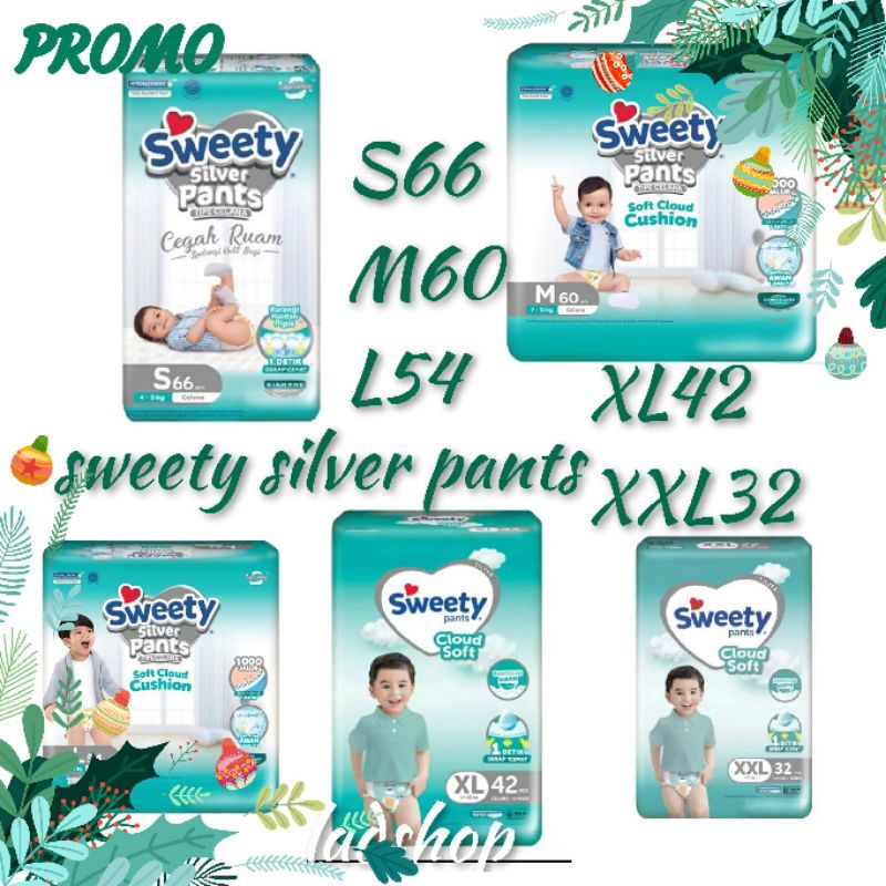 Jual TURUN HARGA!SWEETY SILVER PANTS S66/M60/L54/XL42/XXL32 Shopee Indonesia