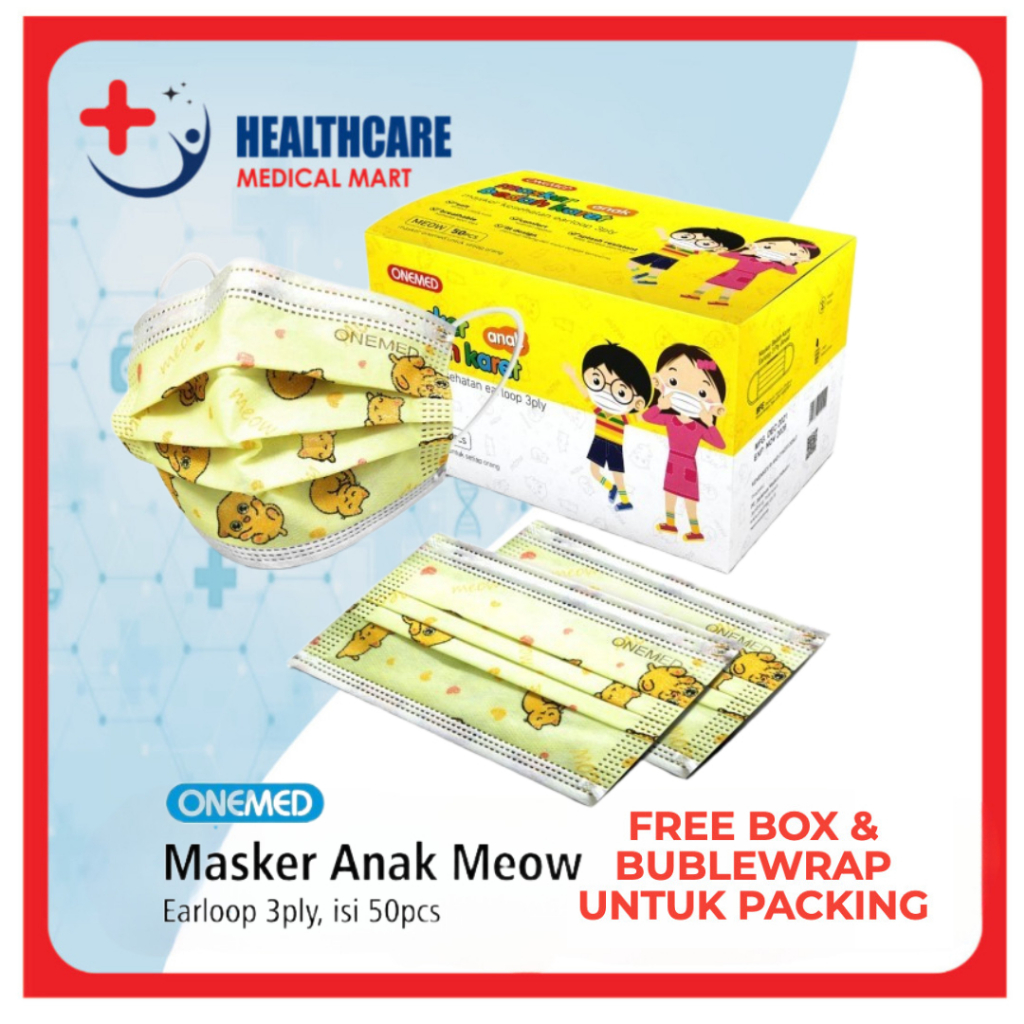 Jual Masker Anak Onemed Masker Medis Anak OneMed 3ply isi 50pcs ...