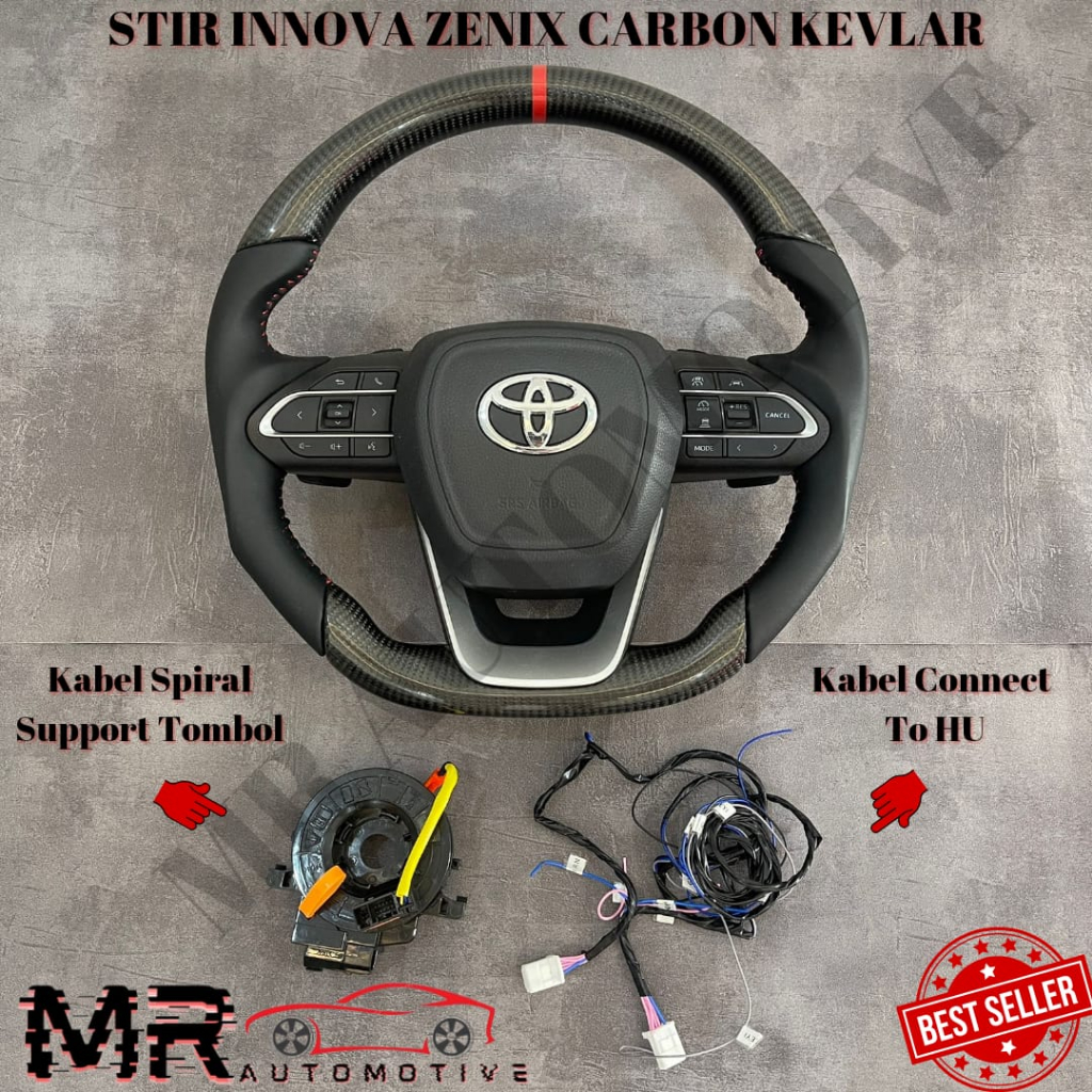 Jual Stir Setir Steer Toyota Innova Zenix Carbon Kevlar Full Option ...