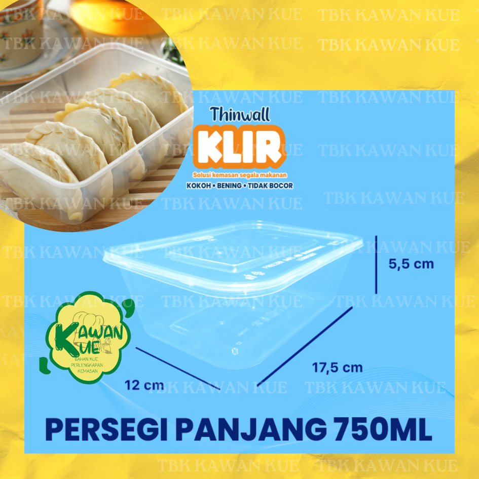 Jual Thinwall Klir Kotak Plastik 750 Ml React Isi 25 Pc Kotak Makan