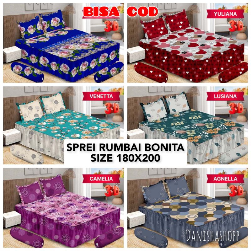 Jual BONITA 3D Sprei Rumbai B2 (king) 180x200 MOTIF TERBARU | Shopee ...