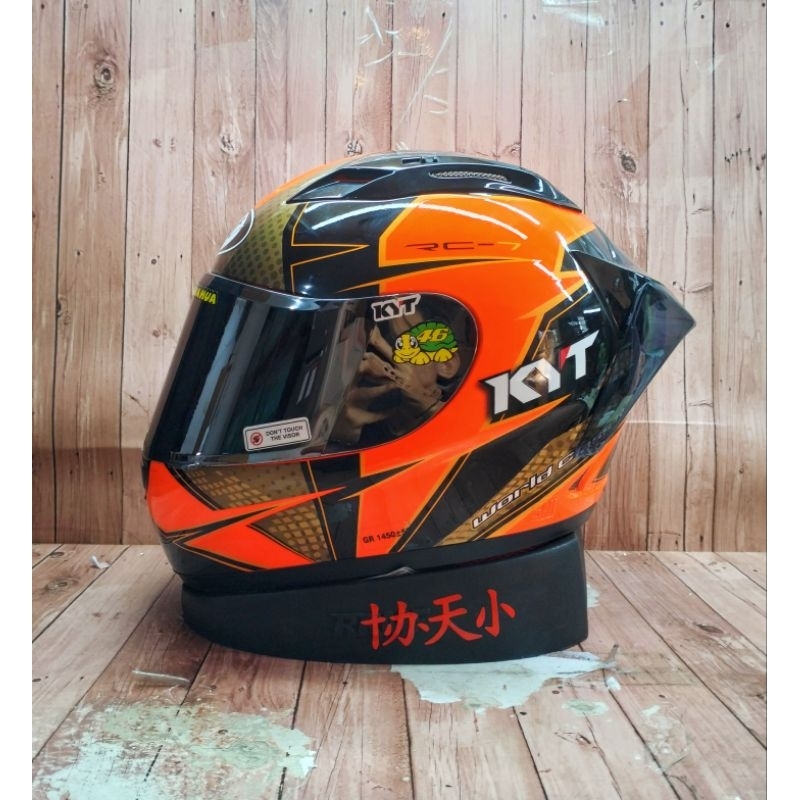 Jual HELM KYT RC SEVEN #16 RED FLUO KYT FUL FACE PAKET GANTENG I BISOR ...