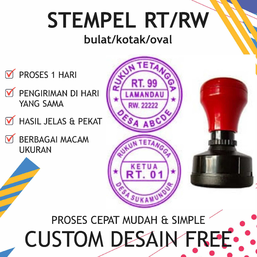 Jual Stempel Rtrw Bulat Kotak Oval Murah Shopee Indonesia