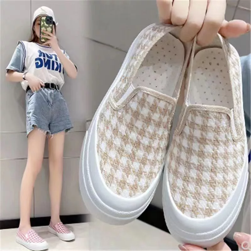 Sepatu_Kasual ( S-07) Sepatu Slip On Wanita Import Motif Zigzag / Sepatu Sneakers Trendy Wanita