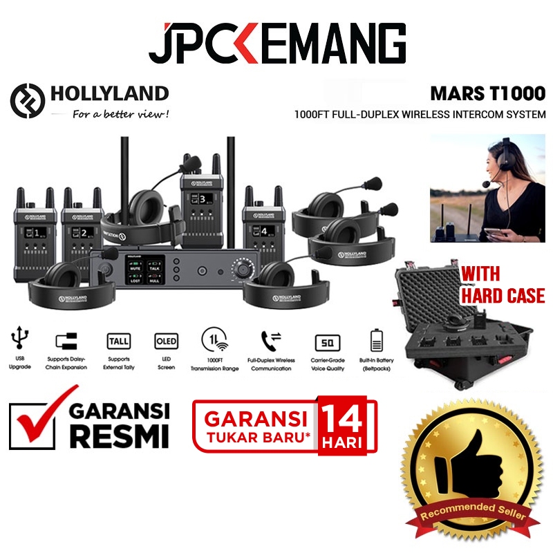 Jual Hollyland Mars T1000 Wireless Headset Intercom Hollyland T 1000 ...