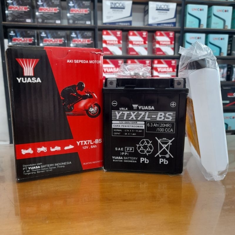 Jual Aki Kering MF Motor Yuasa YTX7L-BS Original Yamaha R25 CBR250RR