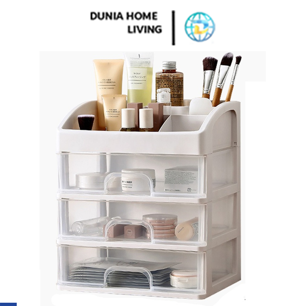 Jual DUNIA HOME LIVING Rak Kosmetik 3 Laci Rak Tempat Kosmetik Storage Box Rak Keranjang