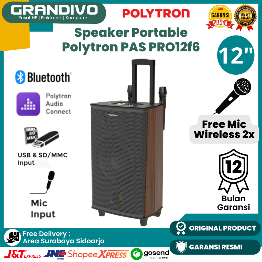 Jual Speaker Polytron Portable Inch Pas Pro F Baru Garansi Resmi