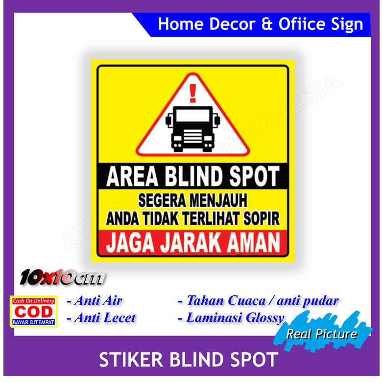Jual Stiker label blind spot kendaraan sticker truck mobil driver supir ...