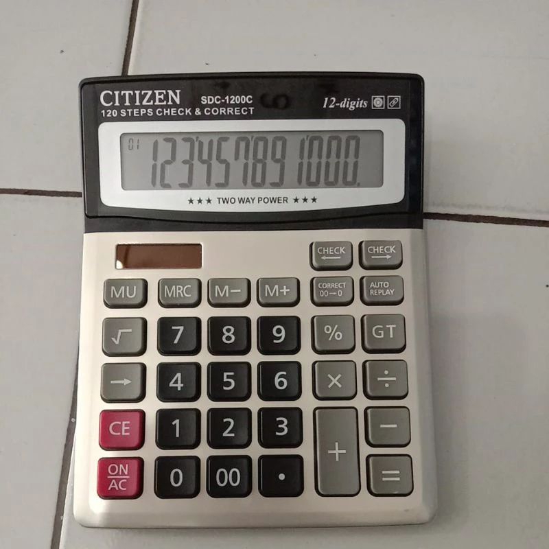 Jual kalkulator meja dagang besar citizen sdc 1200c 2 power 12 digit