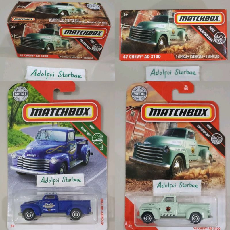 Jual matchbox '47 chevy ad 3100 park patrol forest ranger national ...