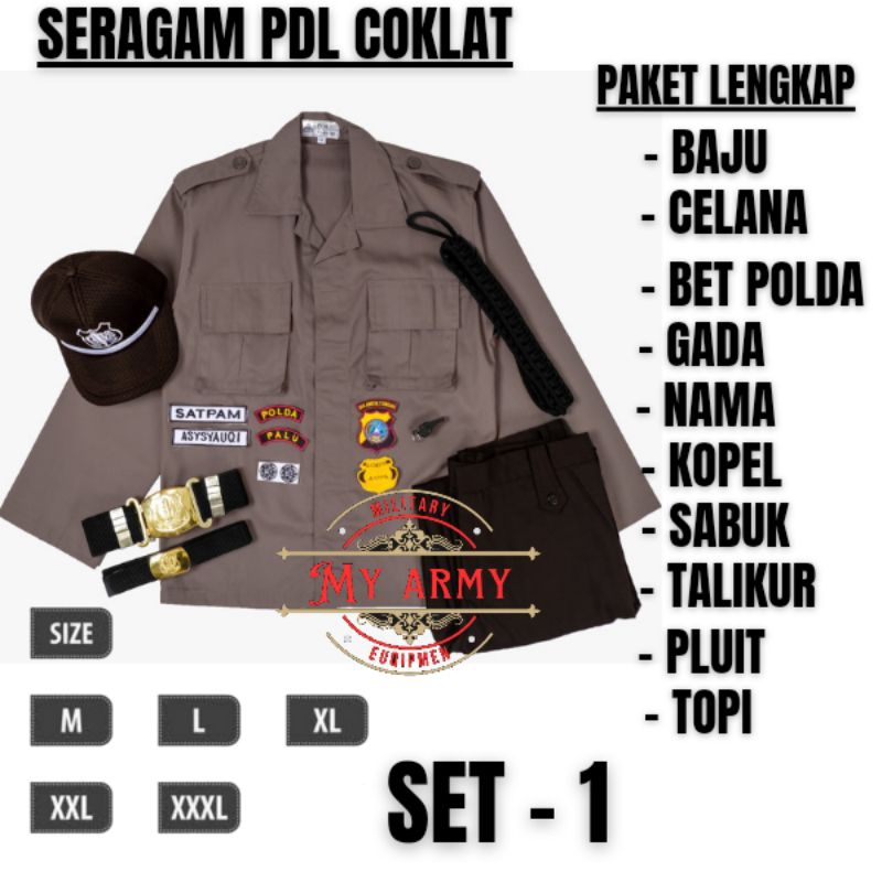 Jual Baju Seragam Setelan Pdh Pdl Coklat Seragam Satpam Security