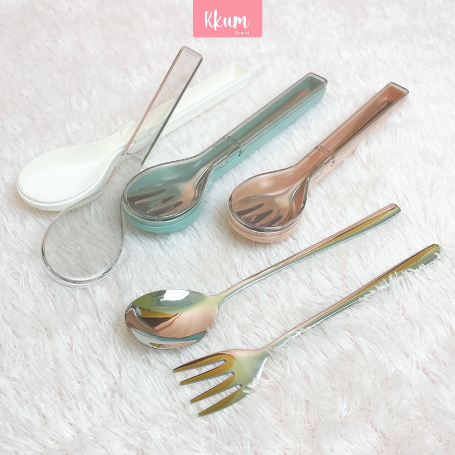 Jual Set Alat Makan Stainless/ Cutlery Set Traveling Peralatan Makan ...